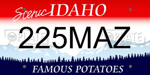 225MAZ Idaho License Plate
