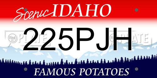 225PJH Idaho License Plate
