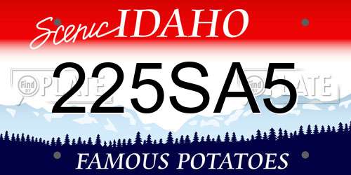 225SA5 Idaho License Plate