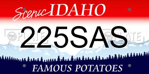 225SAS Idaho License Plate
