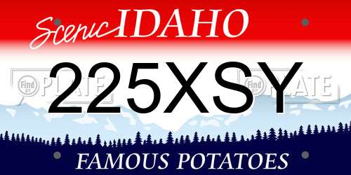 225XSY Idaho License Plate