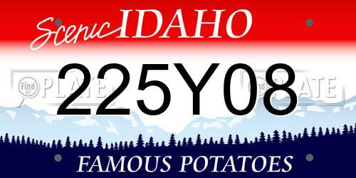 225Y08 Idaho License Plate