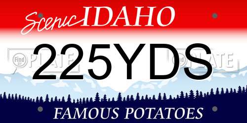 225YDS Idaho License Plate