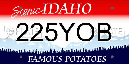 225YOB Idaho License Plate