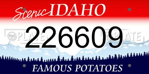 226609 Idaho License Plate