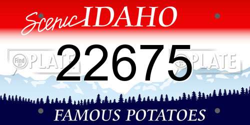 22675 Idaho License Plate