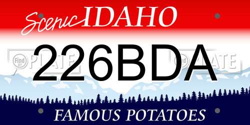 226BDA Idaho License Plate