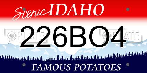 226BO4 Idaho License Plate