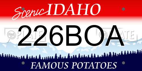 226BOA Idaho License Plate