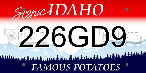 226GD9 Idaho License Plate