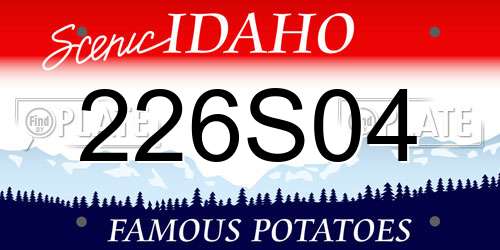 226S04 Idaho License Plate
