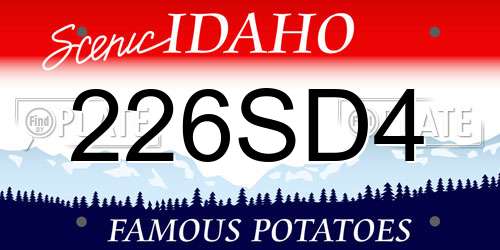 226SD4 Idaho License Plate