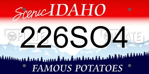 226SO4 Idaho License Plate