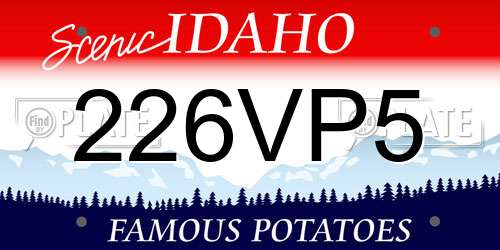 226VP5 Idaho License Plate