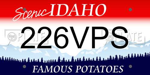 226VPS Idaho License Plate