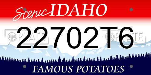 22702T6 Idaho License Plate