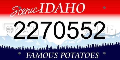 2270552 Idaho License Plate