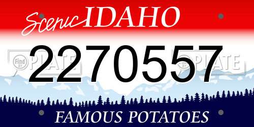 2270557 Idaho License Plate