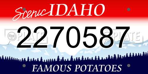 2270587 Idaho License Plate