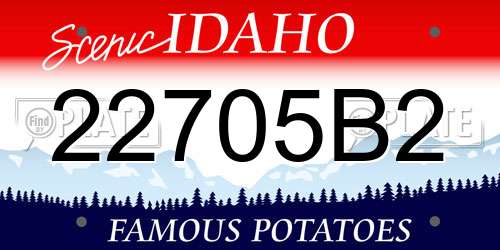 22705B2 Idaho License Plate