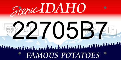 22705B7 Idaho License Plate