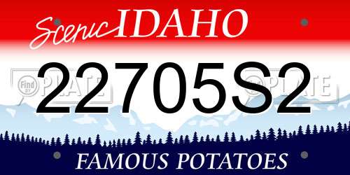 22705S2 Idaho License Plate