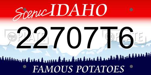 22707T6 Idaho License Plate