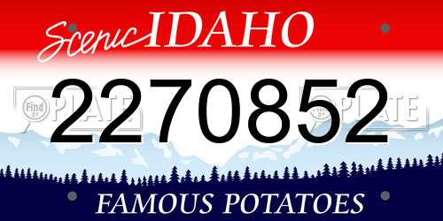 2270852 Idaho License Plate