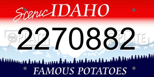2270882 Idaho License Plate