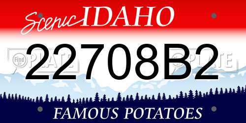 22708B2 Idaho License Plate