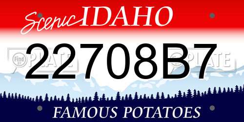 22708B7 Idaho License Plate