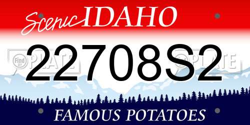 22708S2 Idaho License Plate