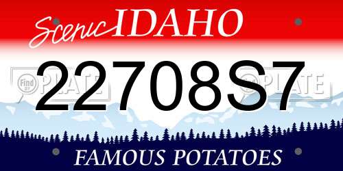 22708S7 Idaho License Plate