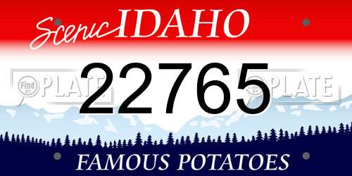 22765 Idaho License Plate