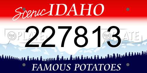 227813 Idaho License Plate