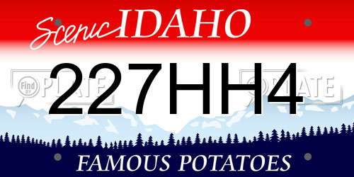 227HH4 Idaho License Plate