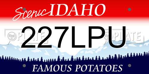 227LPU Idaho License Plate