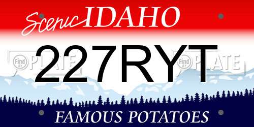 227RYT Idaho License Plate