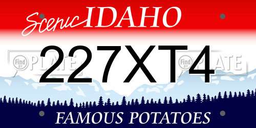 227XT4 Idaho License Plate