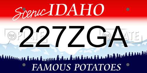 227ZGA Idaho License Plate