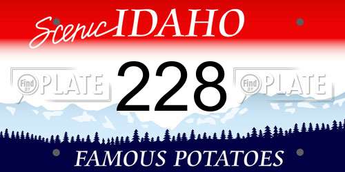 228 Idaho License Plate