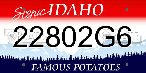 22802G6 Idaho License Plate