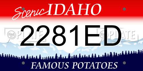 2281ED Idaho License Plate