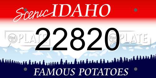 22820 Idaho License Plate