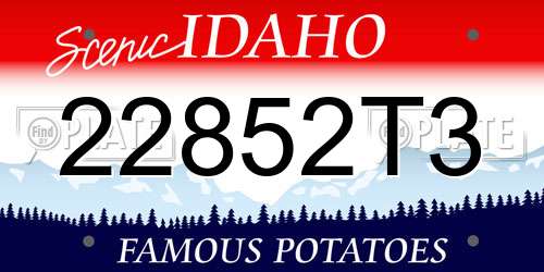 22852T3 Idaho License Plate