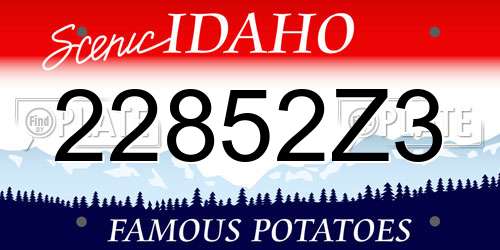 22852Z3 Idaho License Plate