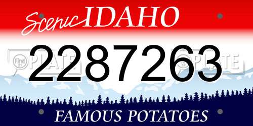 2287263 Idaho License Plate