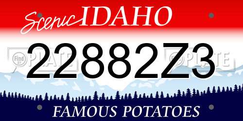 22882Z3 Idaho License Plate
