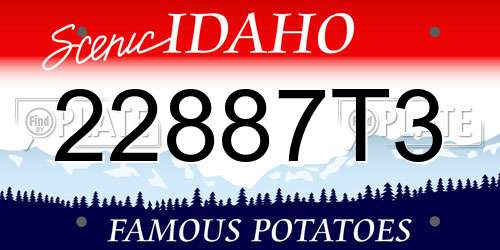 22887T3 Idaho License Plate