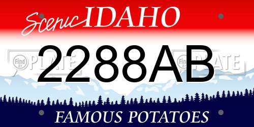 2288AB Idaho License Plate